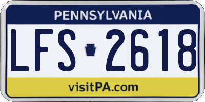 PA license plate LFS2618