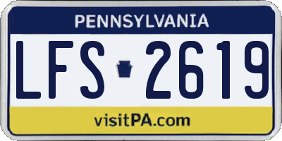 PA license plate LFS2619