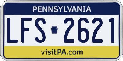 PA license plate LFS2621