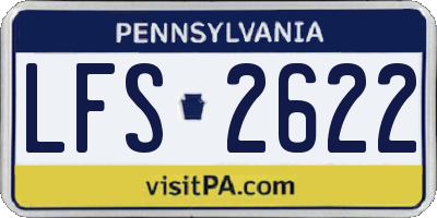 PA license plate LFS2622