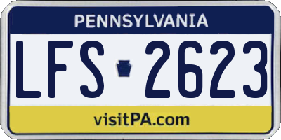 PA license plate LFS2623