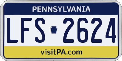 PA license plate LFS2624