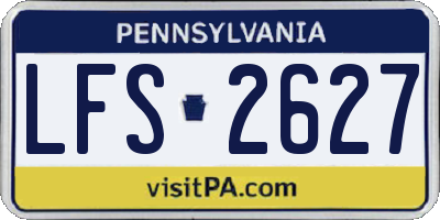 PA license plate LFS2627