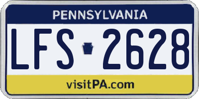 PA license plate LFS2628