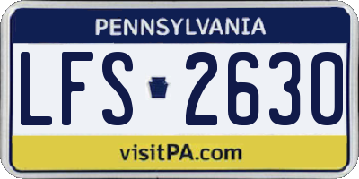 PA license plate LFS2630