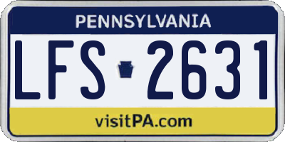 PA license plate LFS2631
