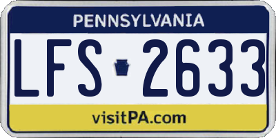 PA license plate LFS2633