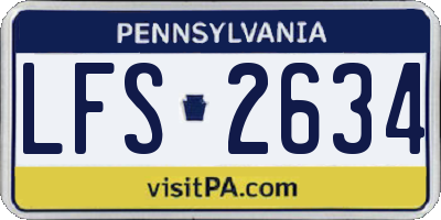 PA license plate LFS2634