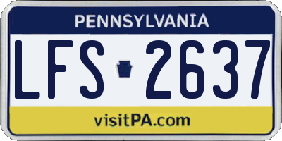 PA license plate LFS2637