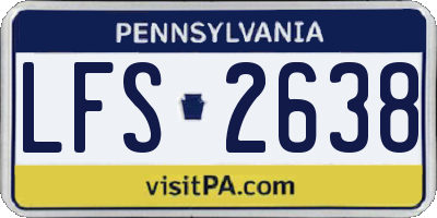 PA license plate LFS2638