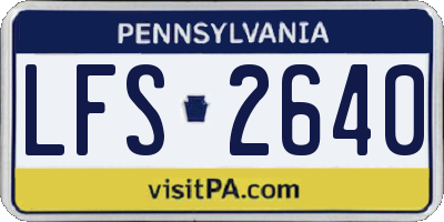 PA license plate LFS2640