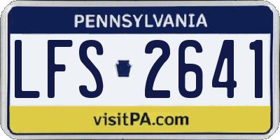 PA license plate LFS2641