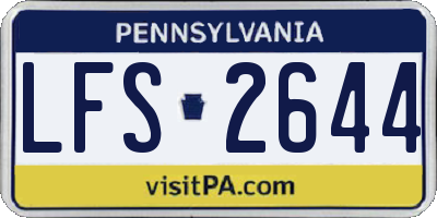 PA license plate LFS2644