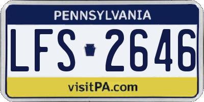 PA license plate LFS2646