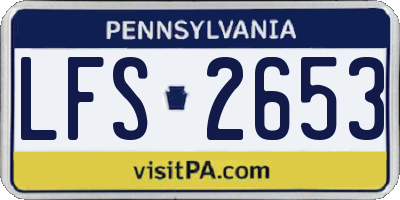 PA license plate LFS2653
