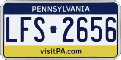 PA license plate LFS2656