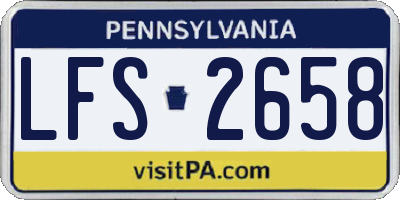 PA license plate LFS2658