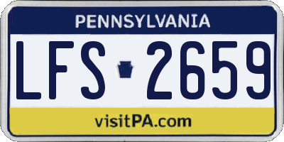 PA license plate LFS2659