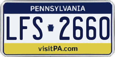 PA license plate LFS2660