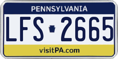 PA license plate LFS2665