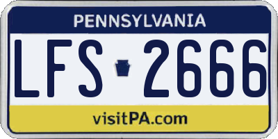 PA license plate LFS2666