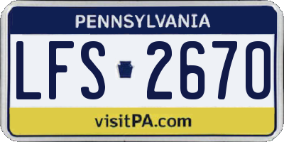 PA license plate LFS2670