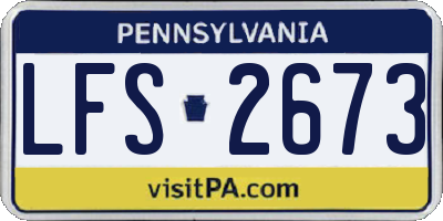 PA license plate LFS2673