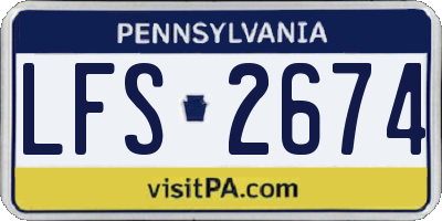 PA license plate LFS2674