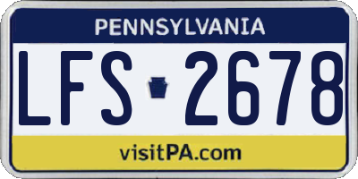 PA license plate LFS2678