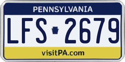 PA license plate LFS2679