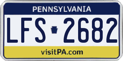 PA license plate LFS2682