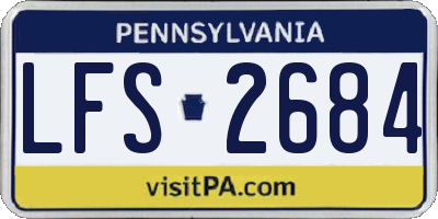 PA license plate LFS2684