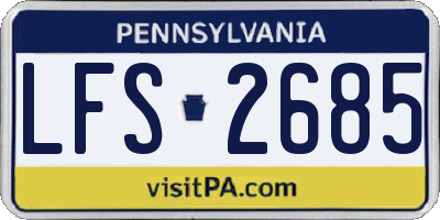 PA license plate LFS2685