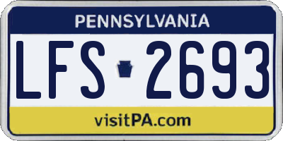 PA license plate LFS2693
