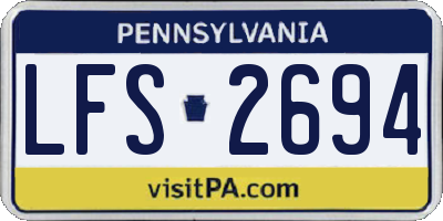 PA license plate LFS2694
