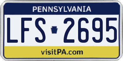 PA license plate LFS2695