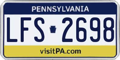 PA license plate LFS2698