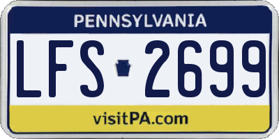 PA license plate LFS2699