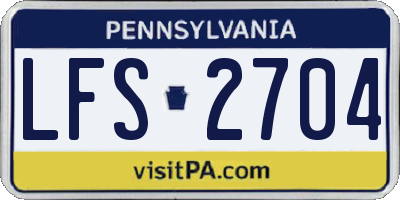 PA license plate LFS2704