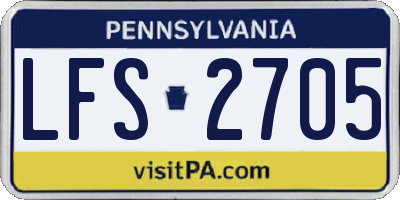 PA license plate LFS2705