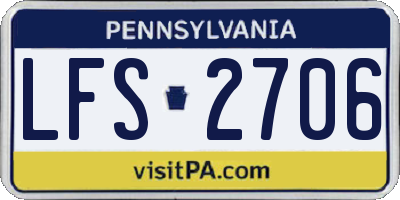 PA license plate LFS2706