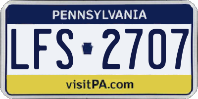 PA license plate LFS2707