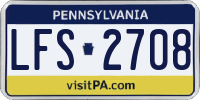 PA license plate LFS2708