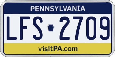 PA license plate LFS2709