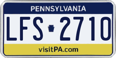 PA license plate LFS2710