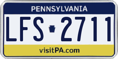 PA license plate LFS2711