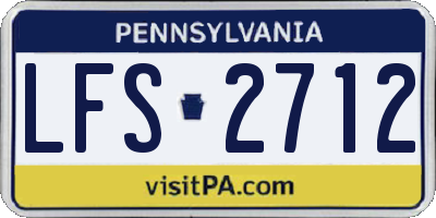 PA license plate LFS2712