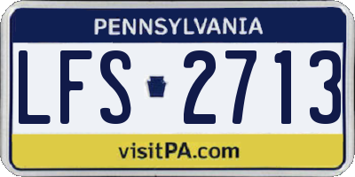 PA license plate LFS2713