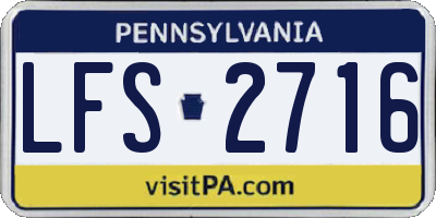 PA license plate LFS2716