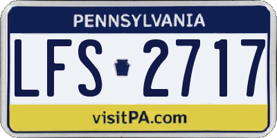 PA license plate LFS2717